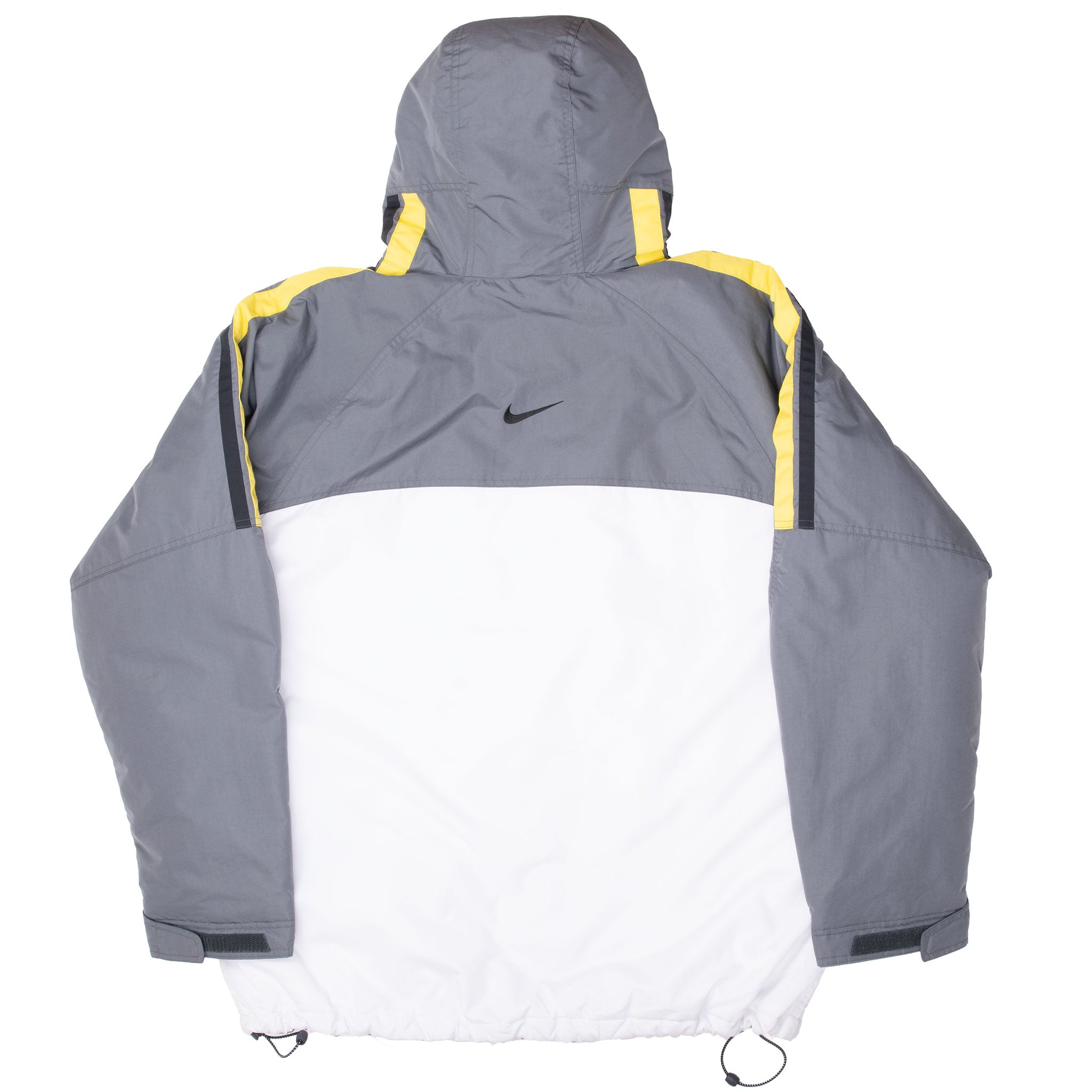 Vintage Nike Classic Swoosh White Grey Heavy Windbreaker Jacket 2000S Size XL