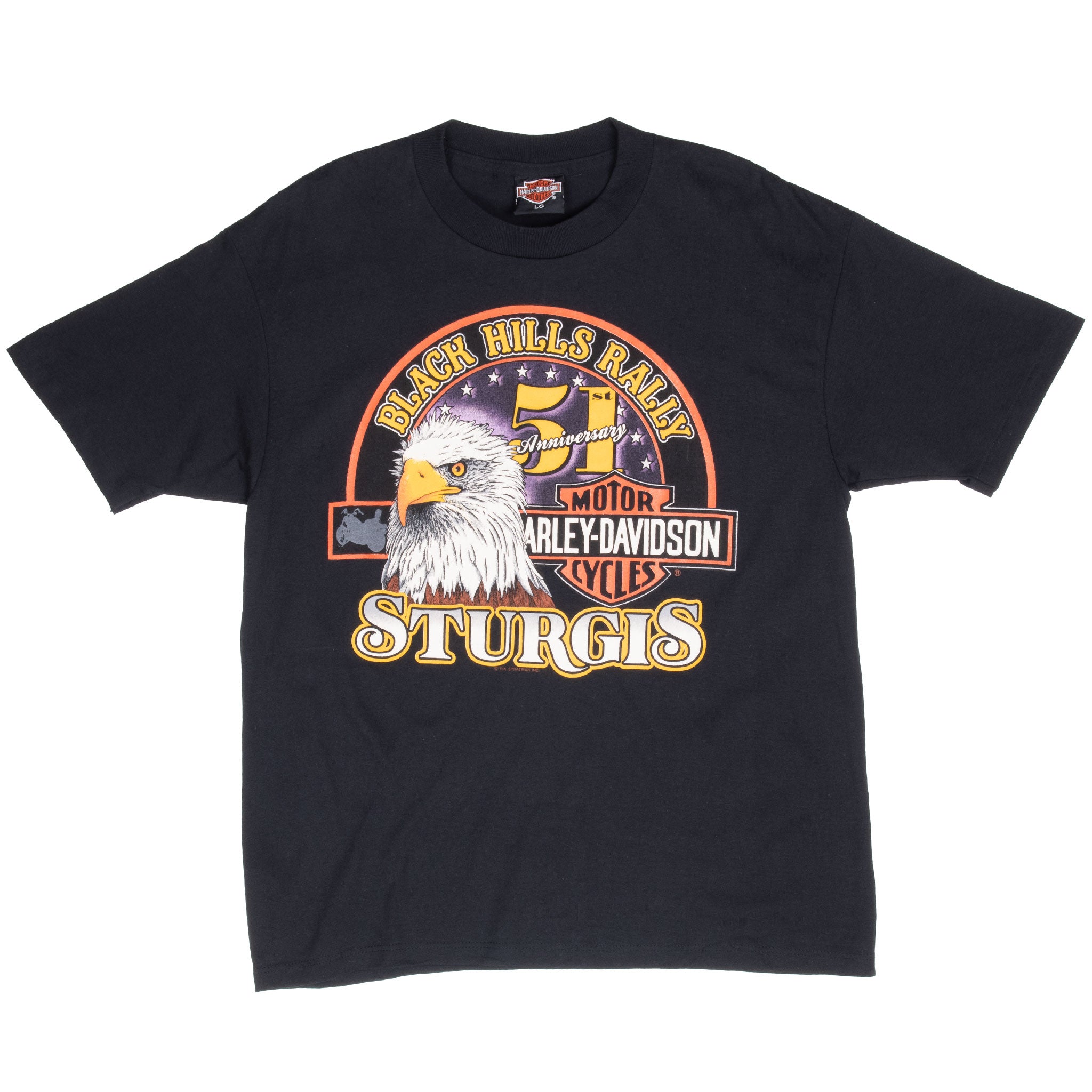 Vintage Harley Davidson Sturgis Black Hills Rally 1991 Tee Shirt Size Medium Made In Usa With Single Stitch Sleeves