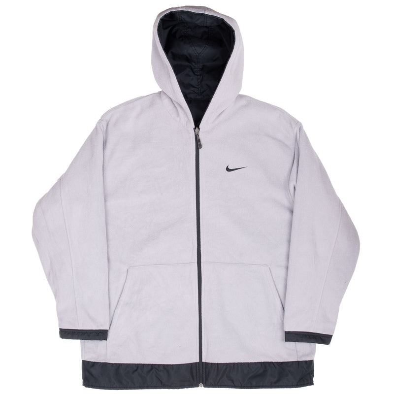 Vintage Nike Black Hooded Reversible Windbreaker Jacket 2000S Size Large