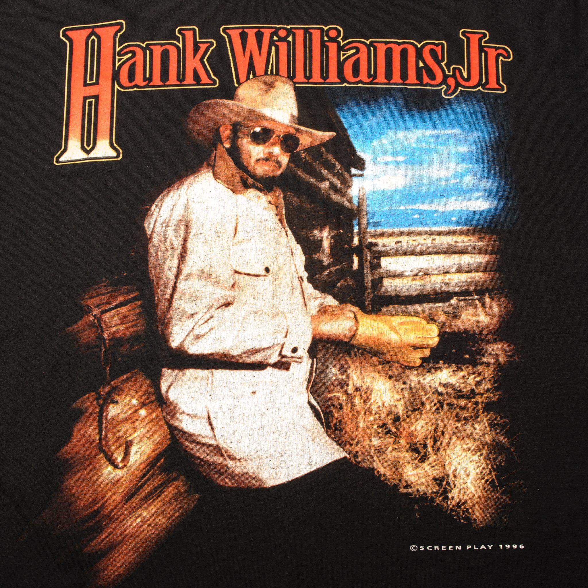 VINTAGE HANK WILLIAMS JR TOUR TEE SHIRT 1996 SIZE XL