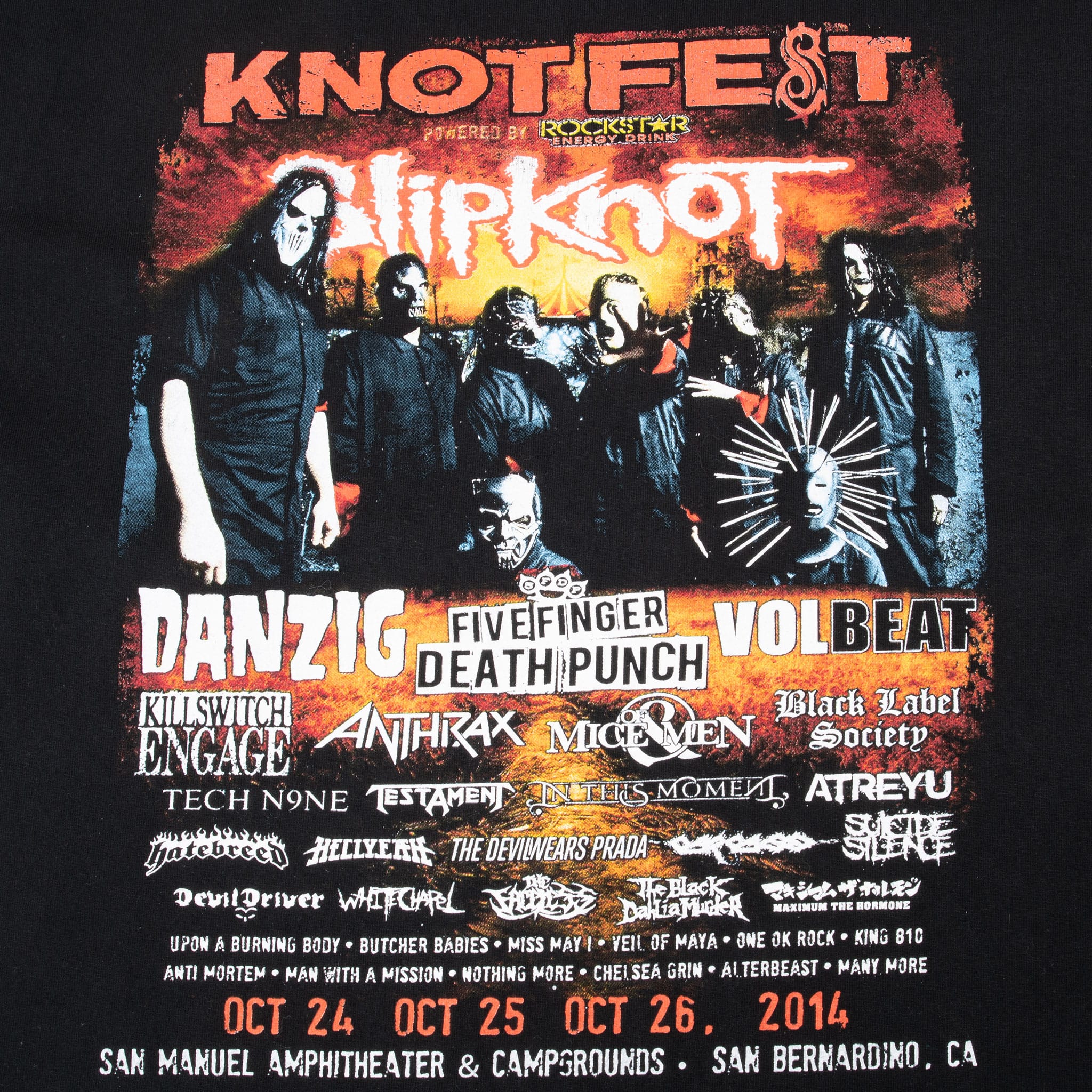 VINTAGE SLIPKNOT KNOTFEST 2014 TEE SHIRT SIZE 2XL