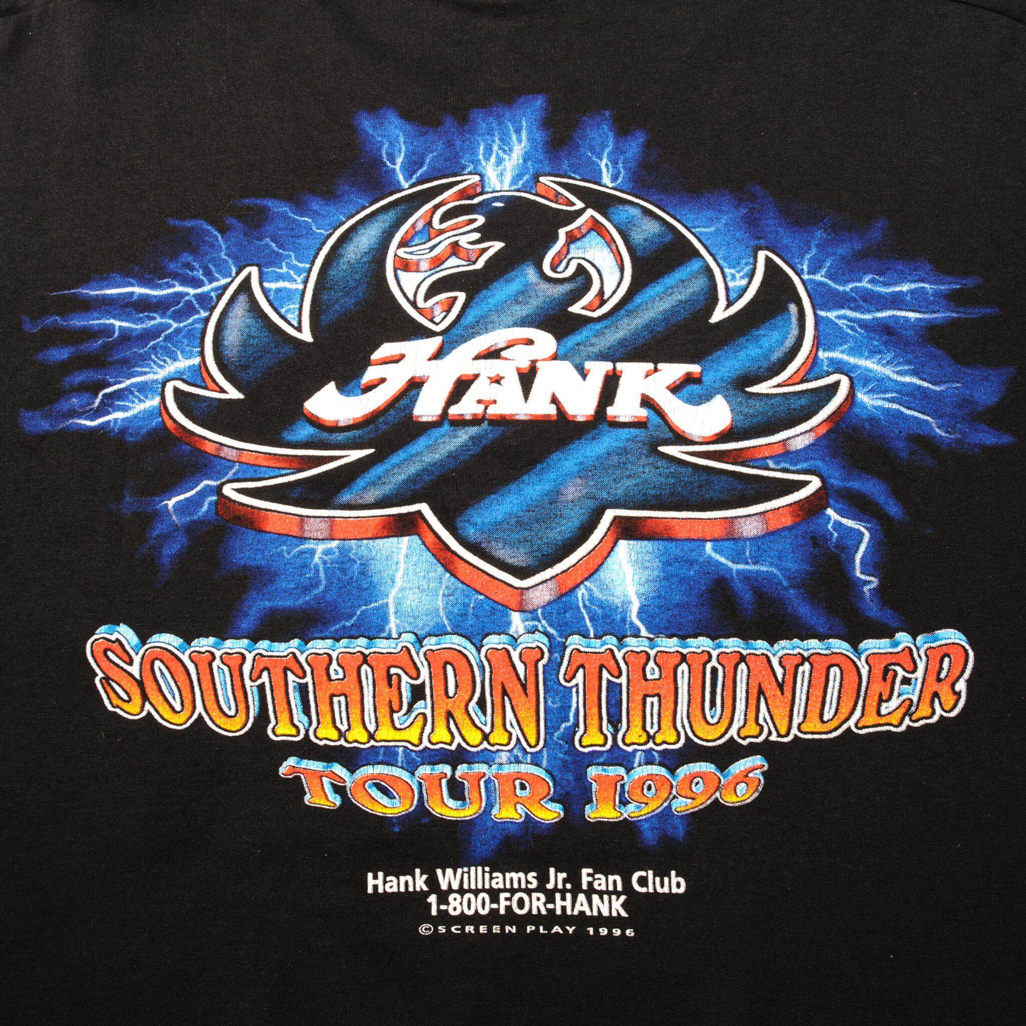 VINTAGE HANK WILLIAMS JR TOUR TEE SHIRT 1996 SIZE XL