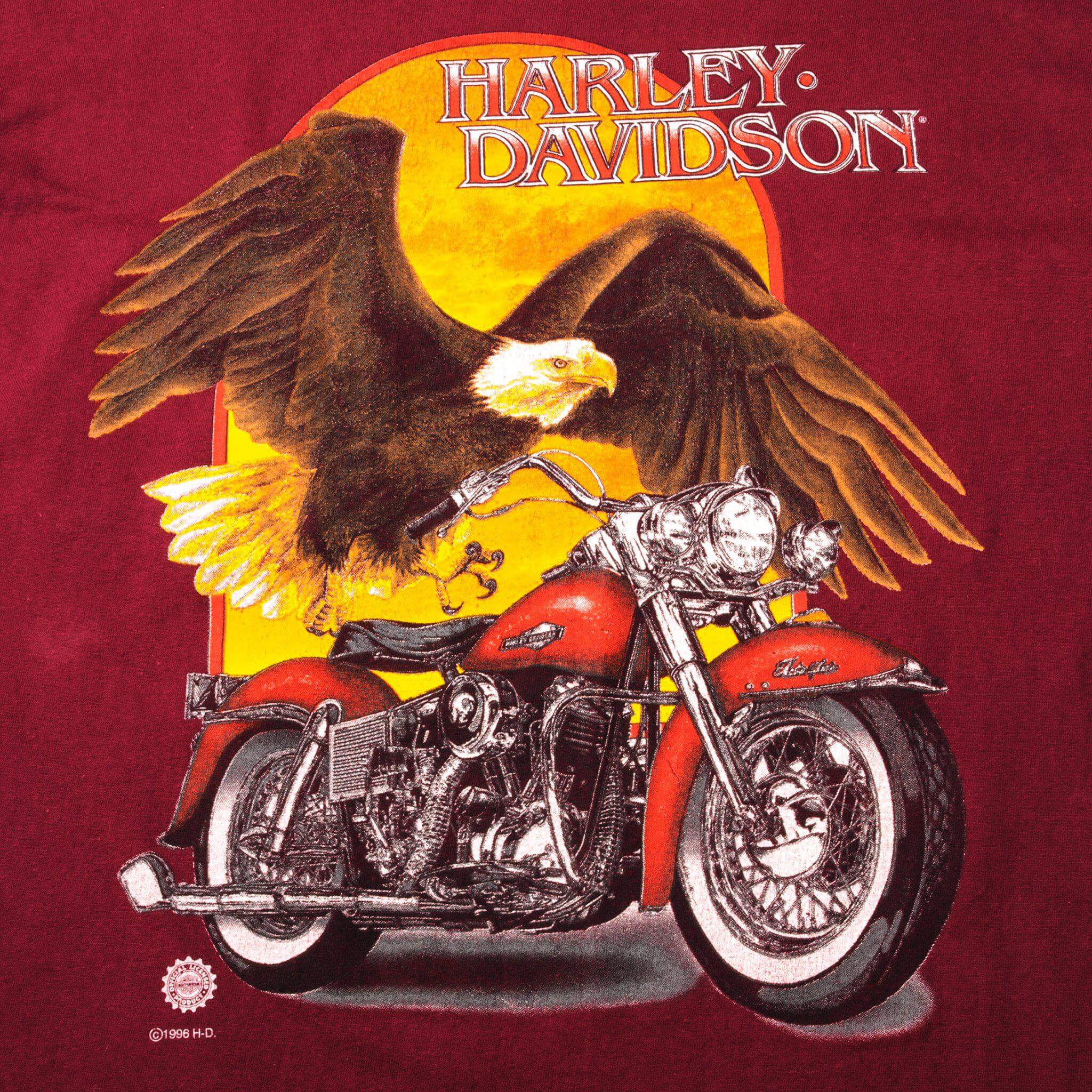 VINTAGE HARLEY DAVIDSON LONG SLEEVES TEE SHIRT 1996 SIZE LARGE MADE IN USA