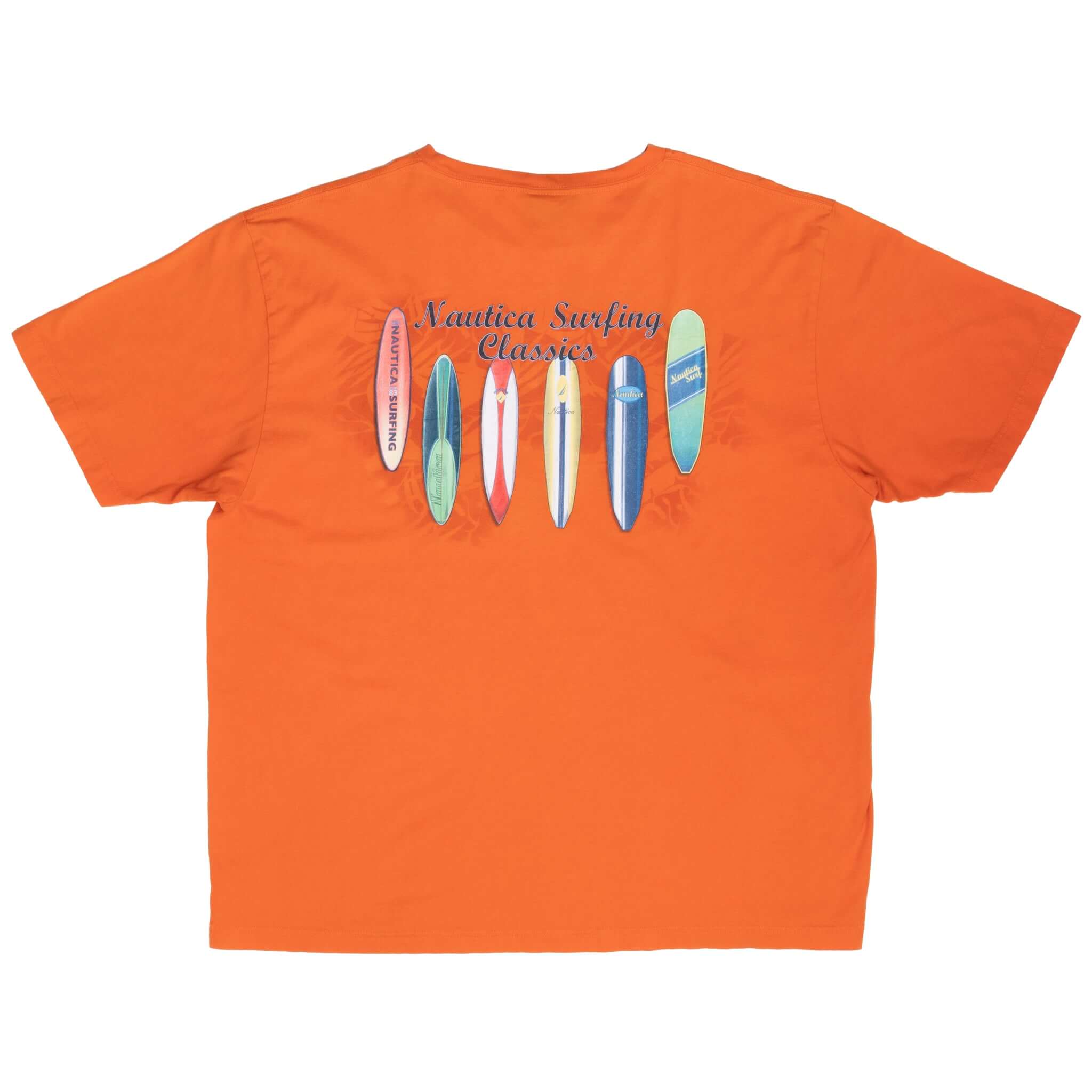 Vintage Nautica Surf Orange Tee Shirt 2000S Size XL