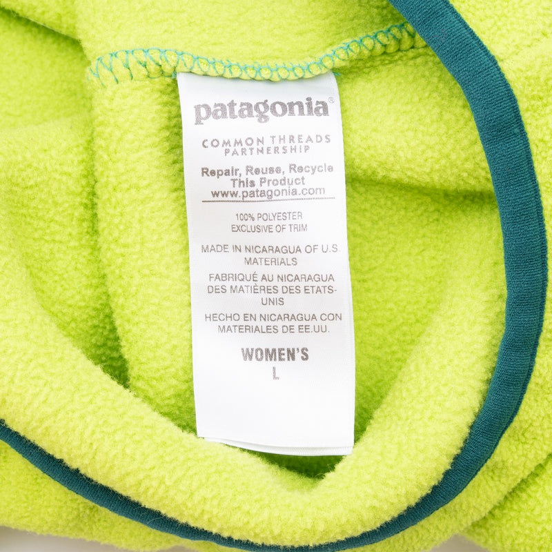 Vintage Patagonia Snap T Synchilla Green and Turquoise Fleece Jacket Size Large Women