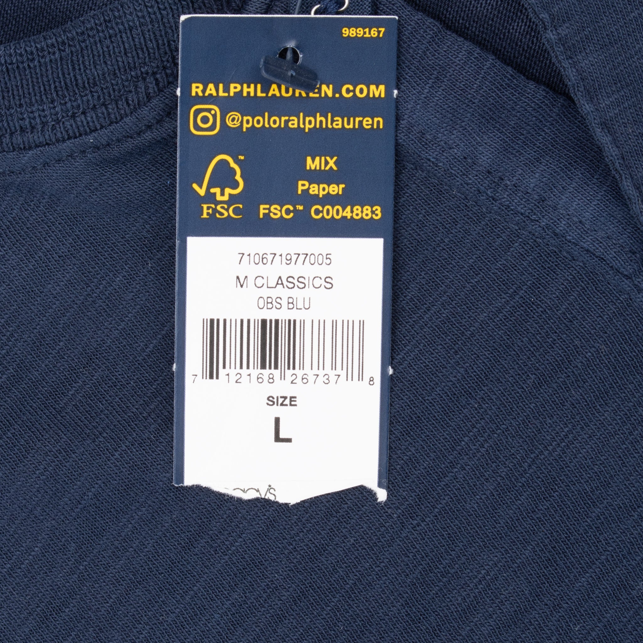 Vintage Ralph Lauren Blue Long Sleeve Henley Tee Shirt Size Large Deadstock