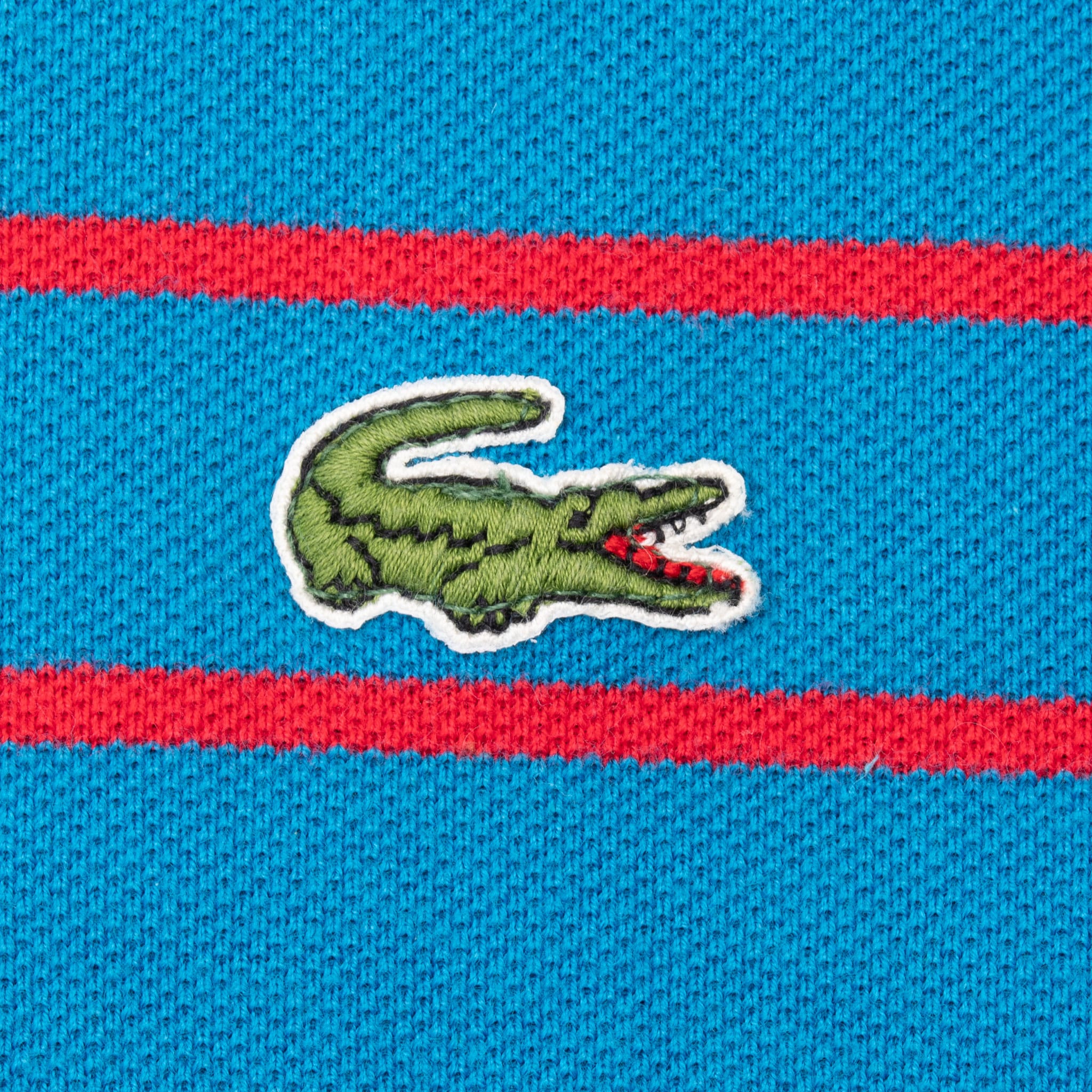 VINTAGE IZOD LACOSTE BLUE STRIPED TEE SHIRT 1990S SIZE LARGE MADE IN USA