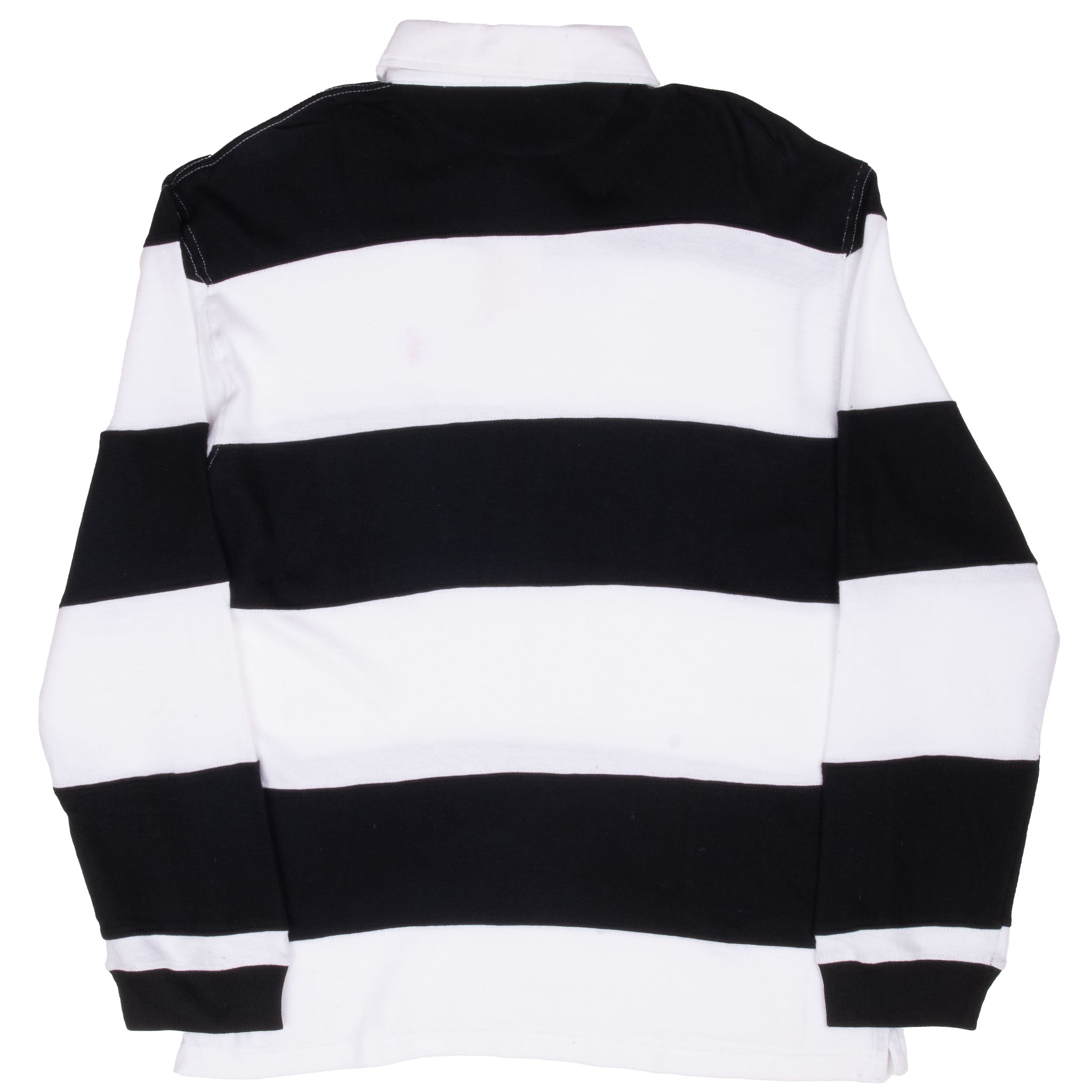 Vintage Ralph Lauren White &amp; Black Rugby Polo Shirt 1990S Size Small Deadstock