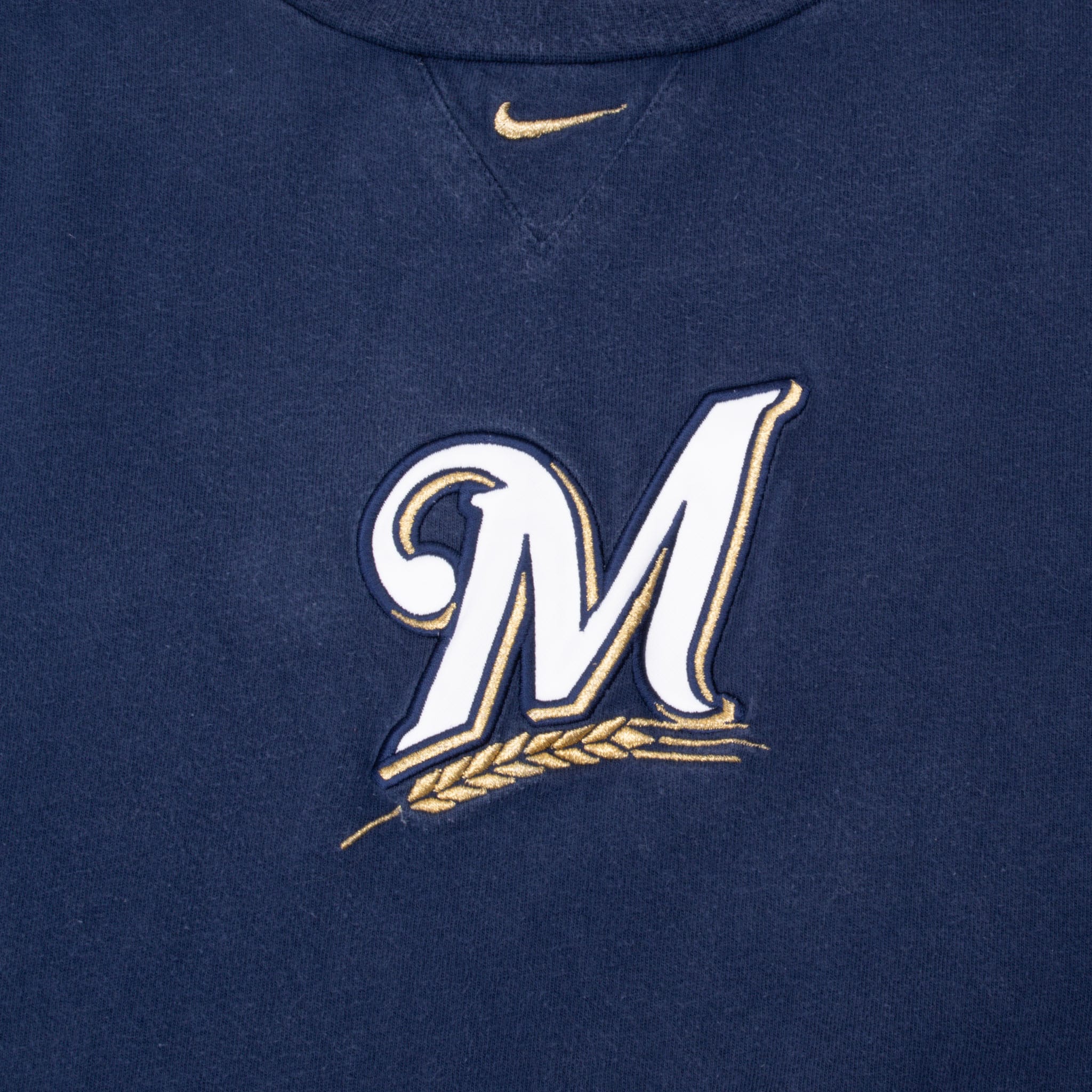 VINTAGE MLB MILWAUKEE BREWERS CENTER SWOOSH BLUE NIKE 2000S TEE SHIRT XL