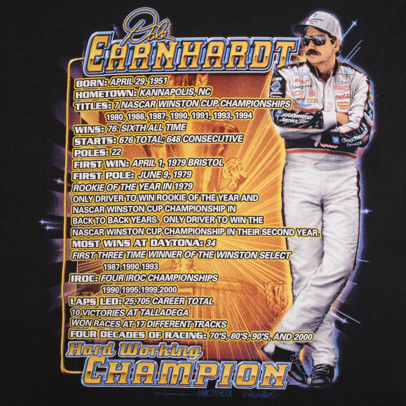 Vintage Nascar Dale Earnhardt Winston Champion 2000S Tee Shirt Size XL