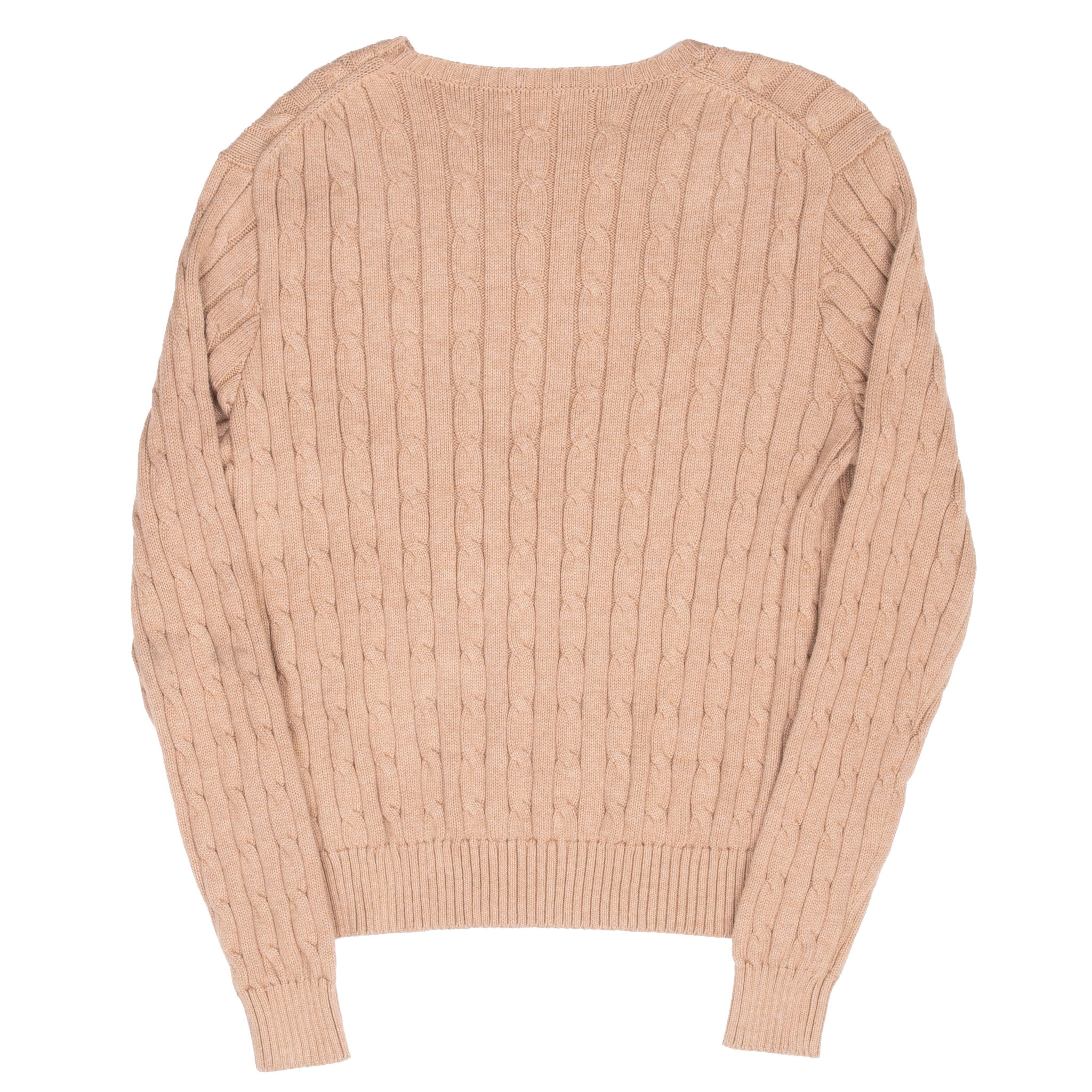 Vintage Polo Ralph Lauren Light Brown Knit Sweatshirt Size XL Women