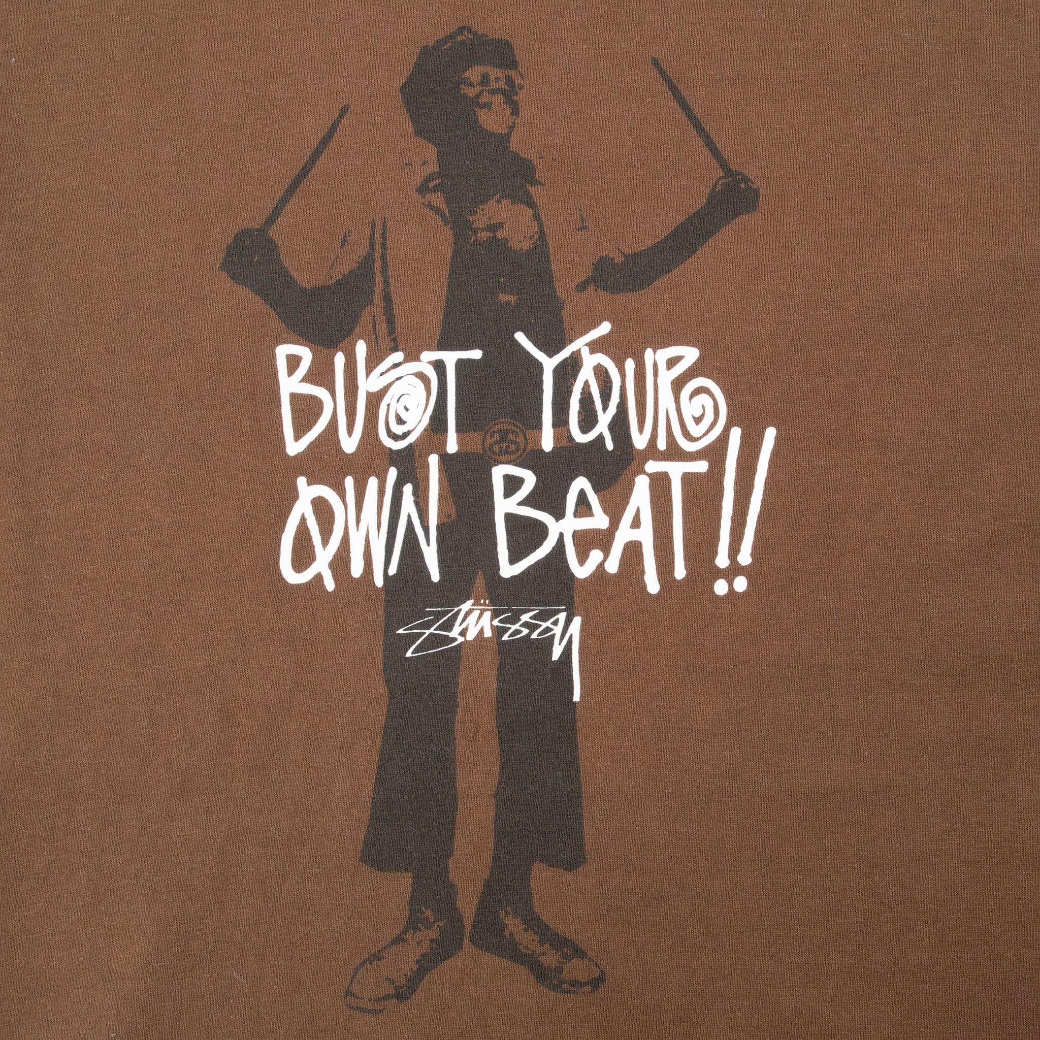 VINTAGE STUSSY BUST YOUR OWN BEAT TEE SHIRT 2000S SIZE SMALL