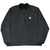 Full front view of dark grey Carhartt quarter-zip fleece jacket with two side pockets