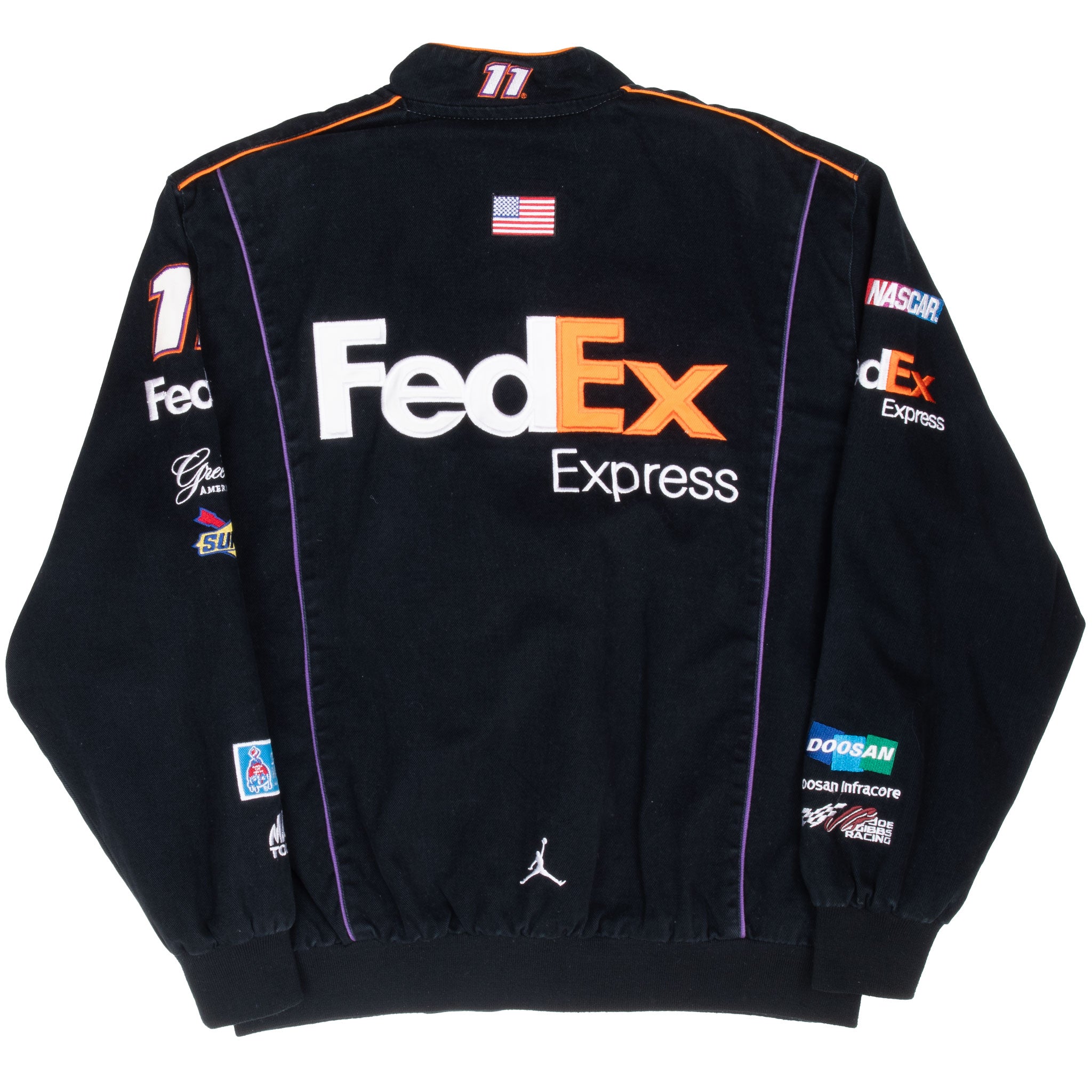 Vintage Nascar Danny Hamlin Fedex Racing Jeff Hamilton Jacket 2000S Size Large