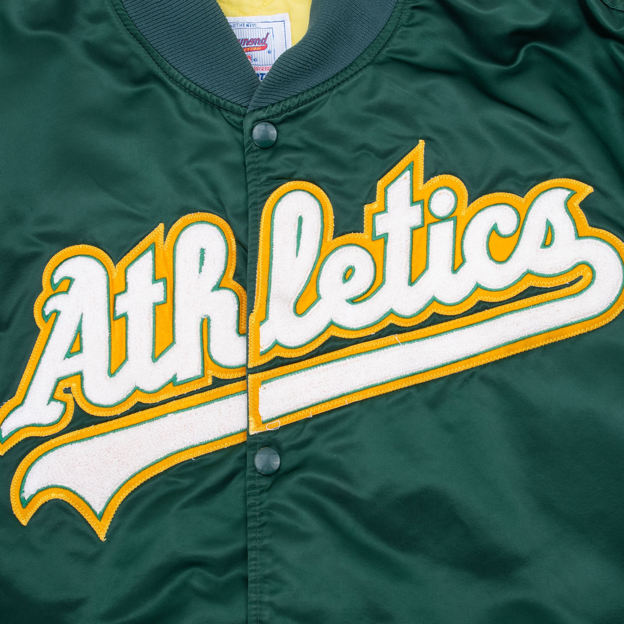 Vintage Mlb Oakland Athletics Green Starter Satin Jacket Size 2XL Made In Usa