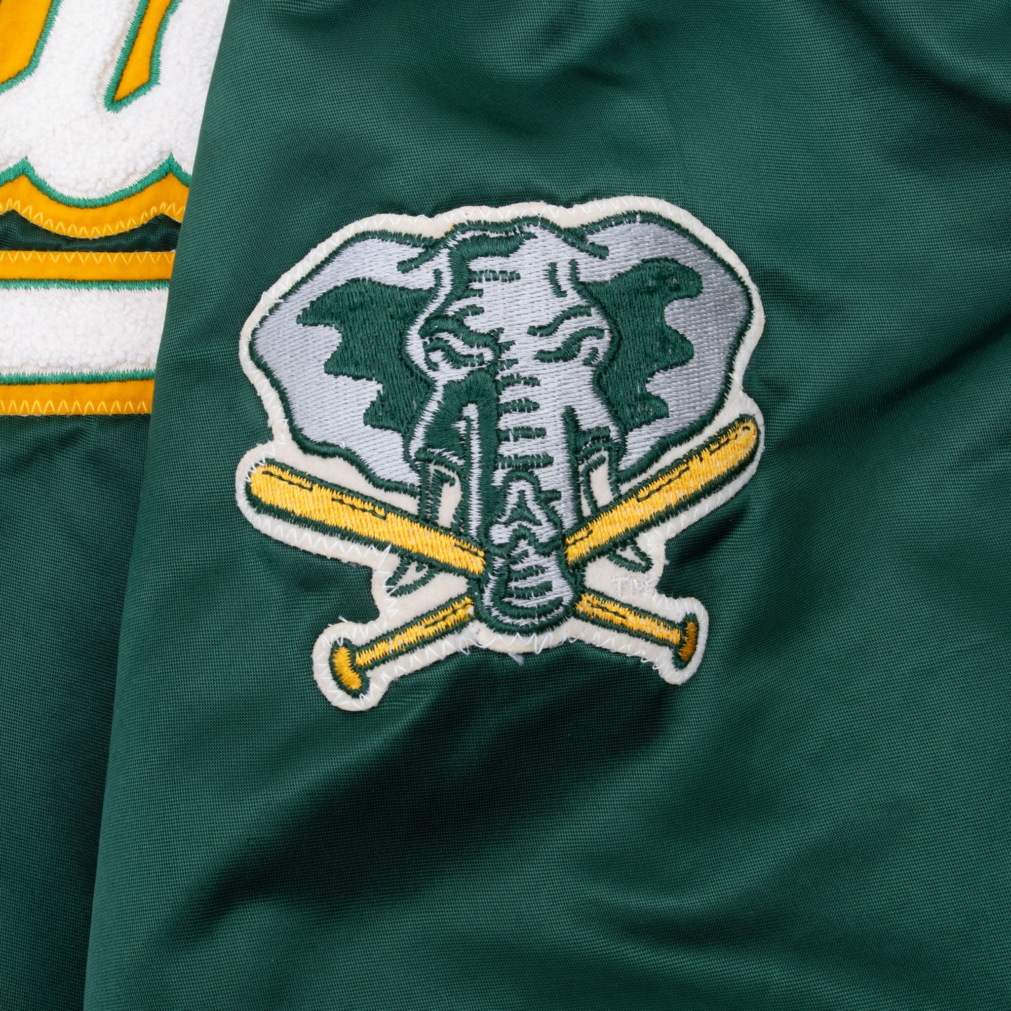 Vintage Mlb Oakland Athletics Green Starter Satin Jacket Size 2XL Made In Usa