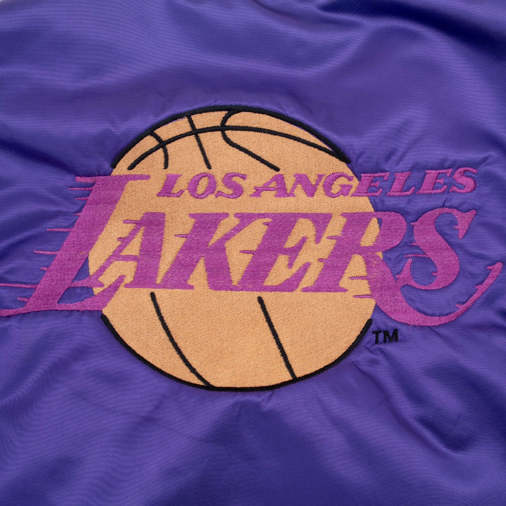 Vintage Nba Los Angeles Lakers Purple Satin Bomber Jacket 1980S Size Small