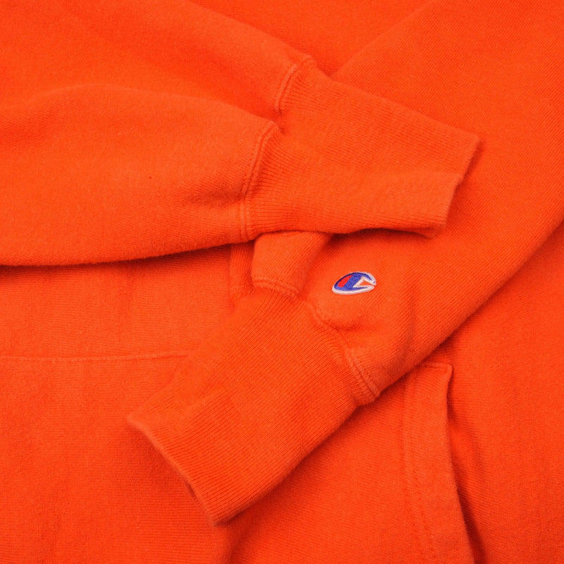 Vintage Orange Reverse Weave Champion Hoodie Sweatshirt 1990S Size XLarge Made In USA
