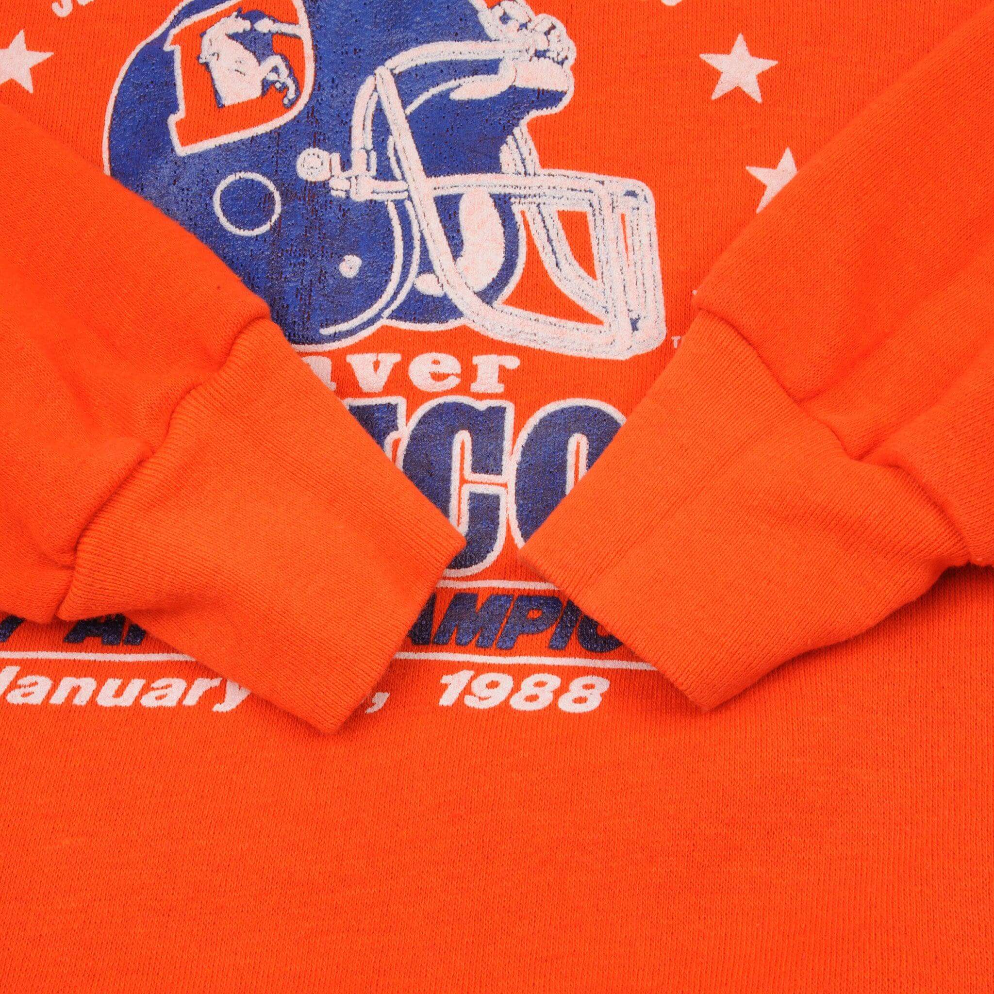 Vintage NFL Denver Broncos Super Bowl XXII 1988 Sweatshirt Size Medium Made Usa