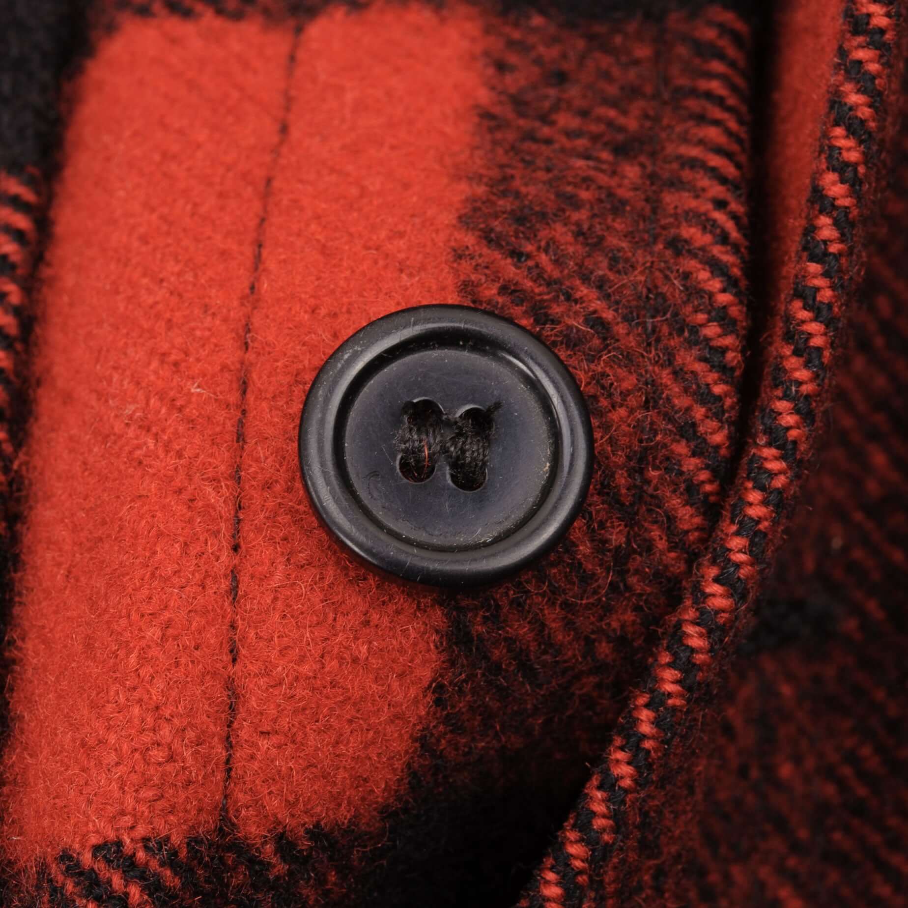 Vintage Original CC Filson Co Seattle Wool Machinaw Cruiser Red and Black Plaid Style 110 Size XL Made In USA