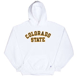 Vintage Colorado State University White Hoodie Sweatshirt 1990S Size XL