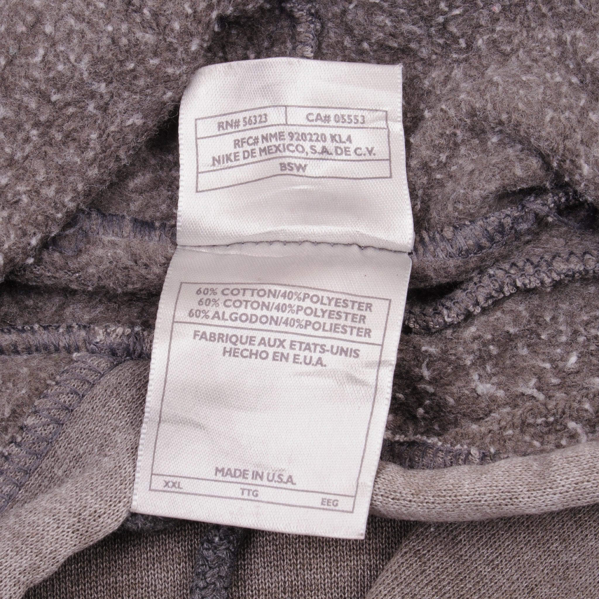 Vintage Grey Nike Middle Swoosh Hoodie 2000s Size 2XL Made In Usa