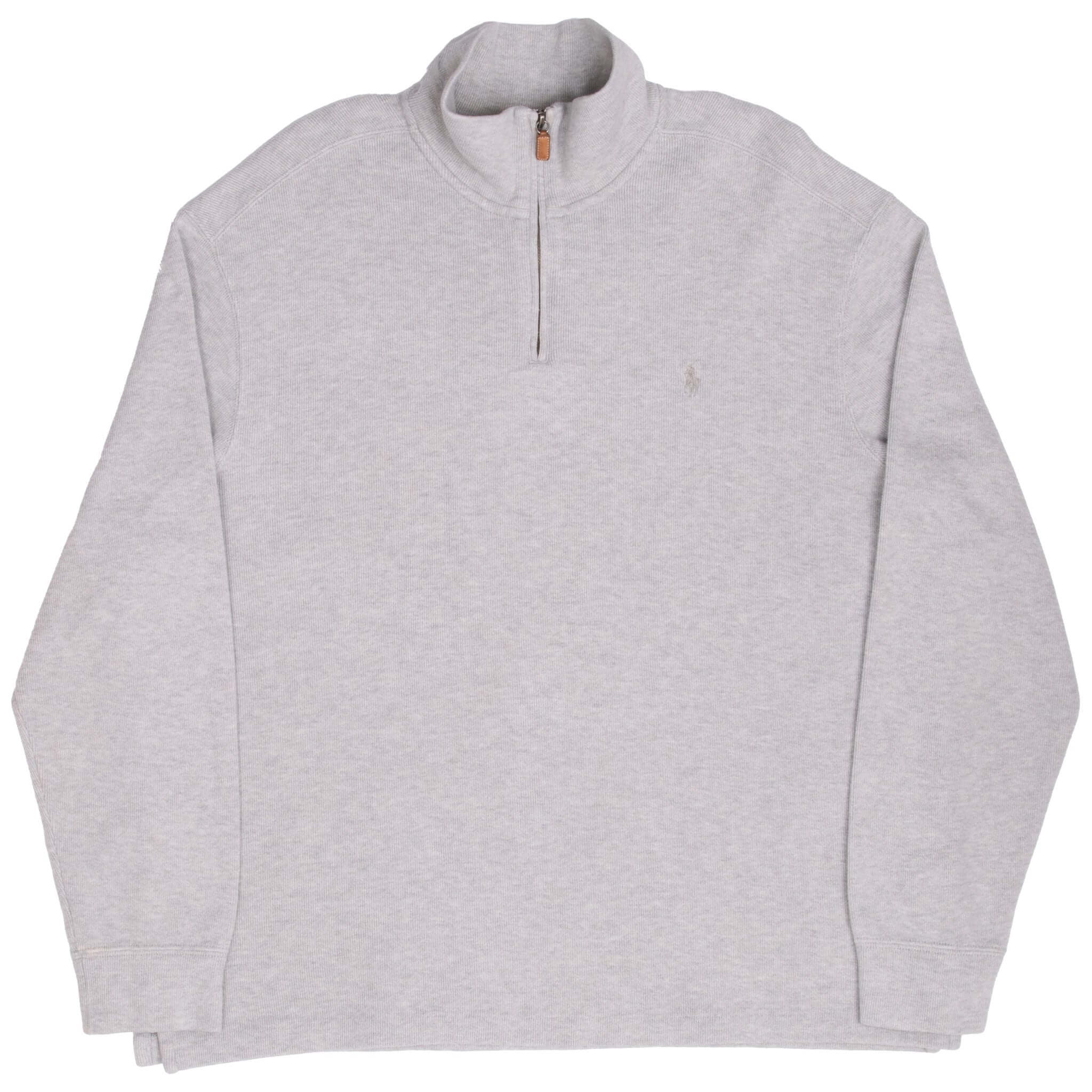 Vintage Polo Ralph Lauren Grey Quarter 1/4 Zip Sweater Size XL