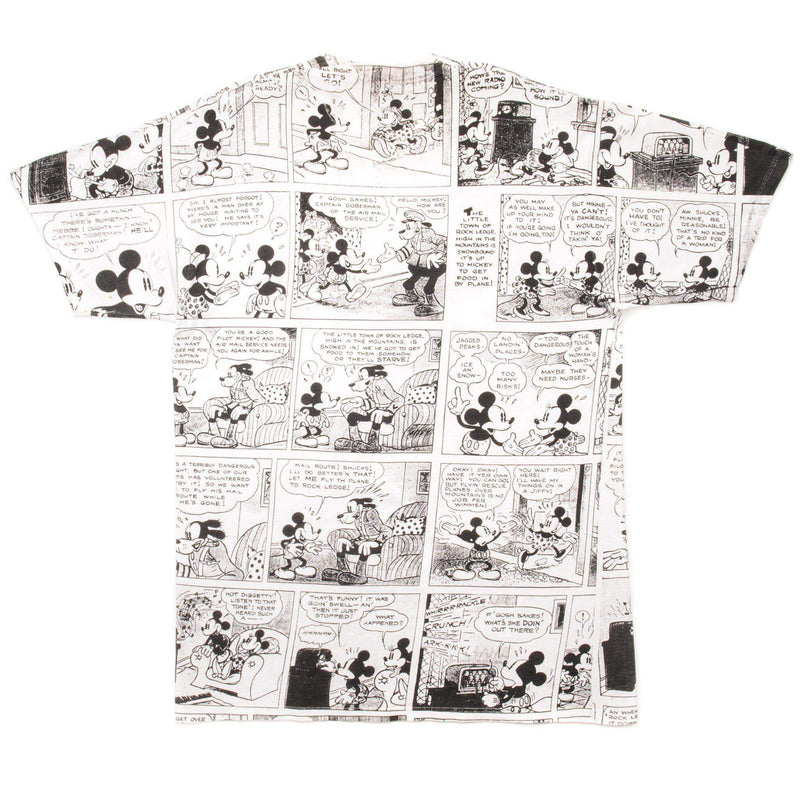 CAMISETA VINTAGE CON ESTAMPADO COMPLETO DE DISNEY MICKEY MOUSE, TALLA GRANDE, FABRICADA EN EE. UU.