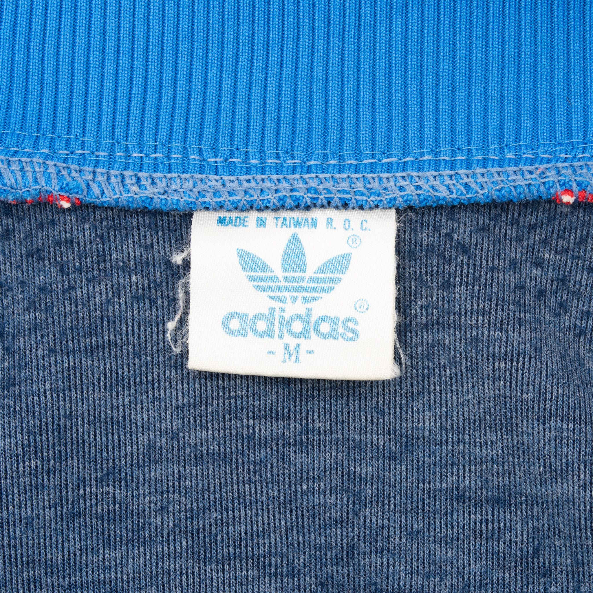 VINTAGE ADIDAS 3 STRIPES BLUE TRACKSUIT JACKET 1970S SIZE MEDIUM MADE IN USA