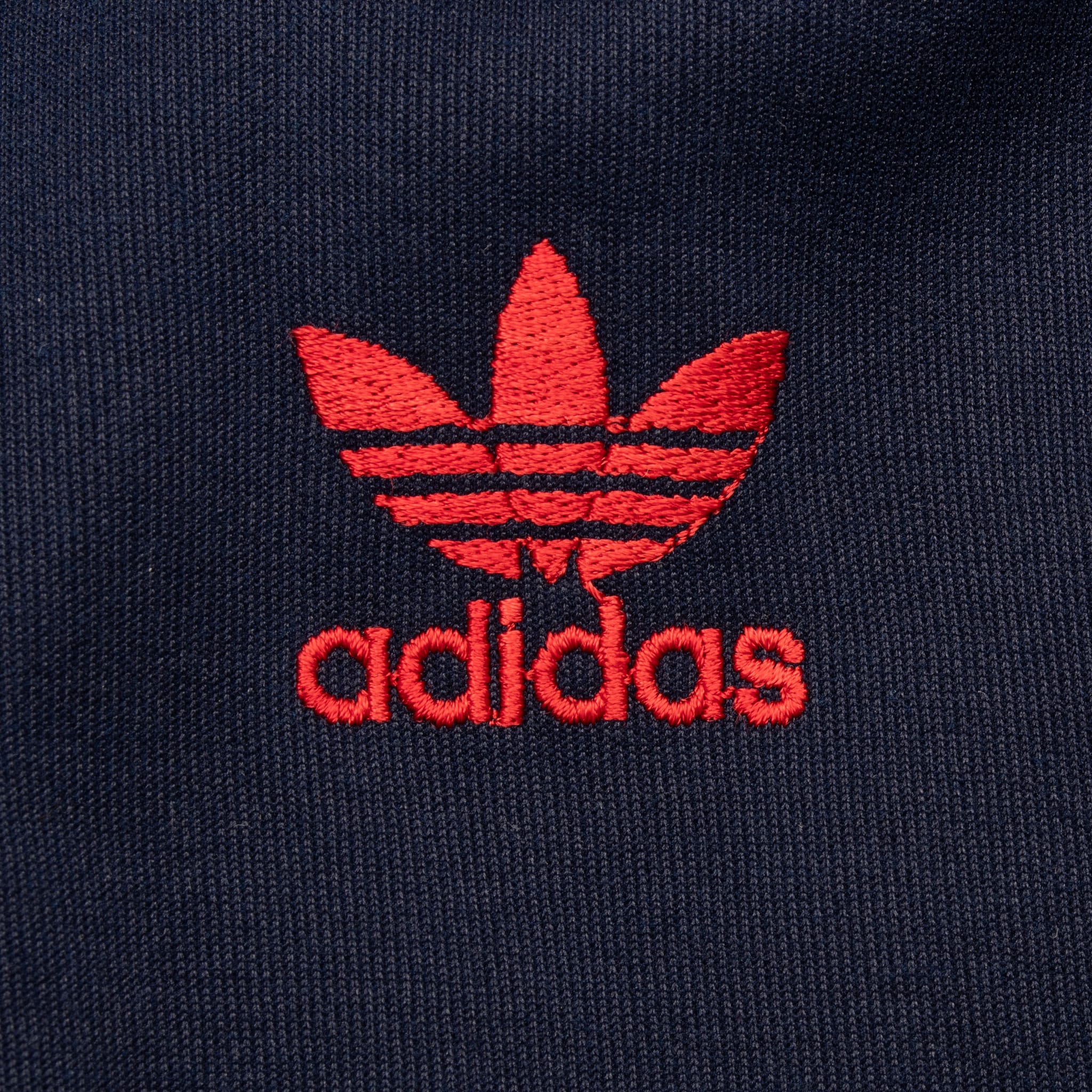 VINTAGE ADIDAS 3 STRIPES BLUE TRACKSUIT JACKET 1970S SIZE MEDIUM MADE IN USA