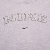 Vintage Grey Nike Swoosh Spellout Crewneck Sweatshirt 1990S Size 2XL Made In US