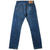 Back of Levi's 501 indigo blue jeans with two pockets, red tab, and tan waist patch