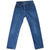 Front view of Levi's 501 blue jeans with button fly and five-pocket styling