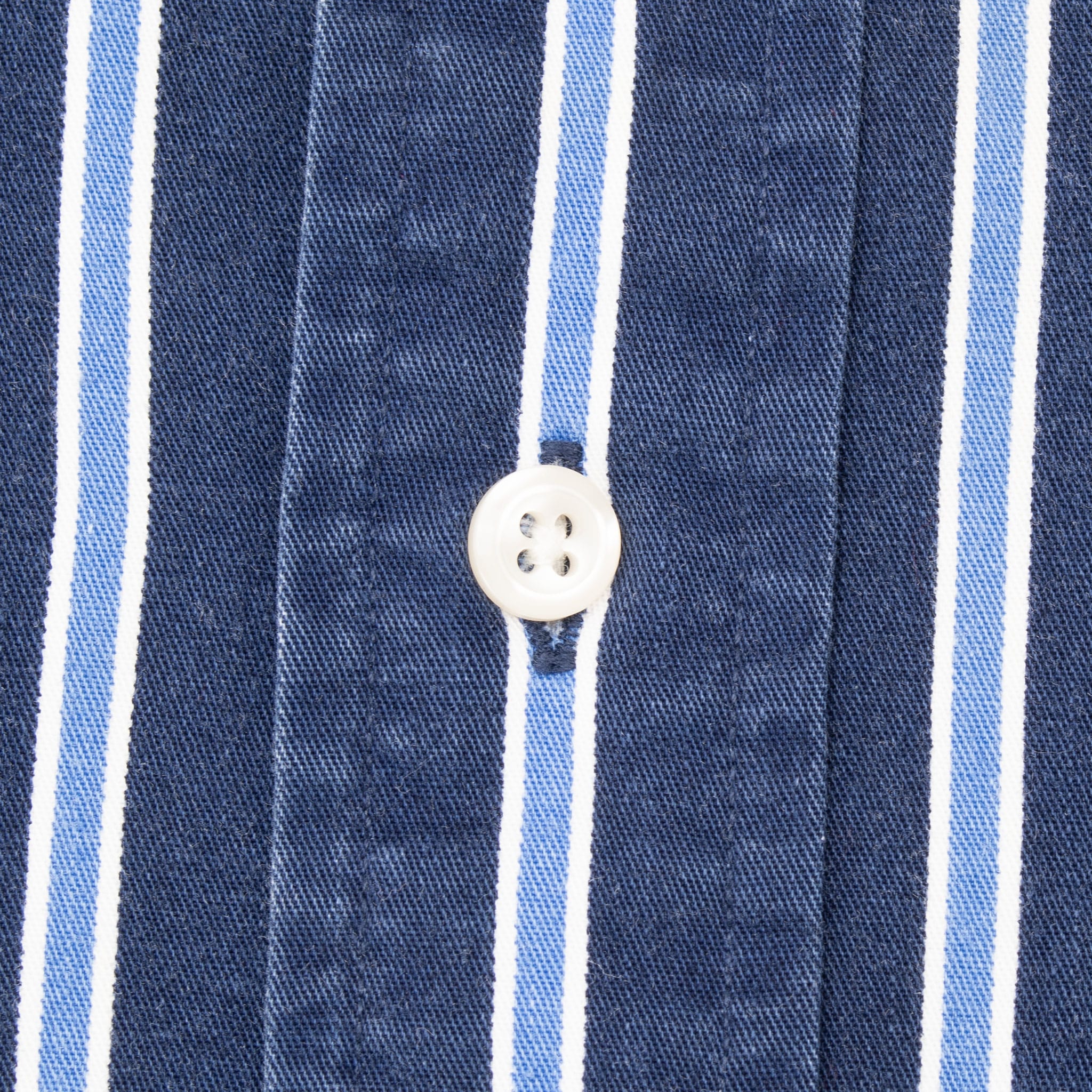 VINTAGE POLO RALPH LAUREN BLUE WHITE STRIPED SHIRT 1990S MEDIUM