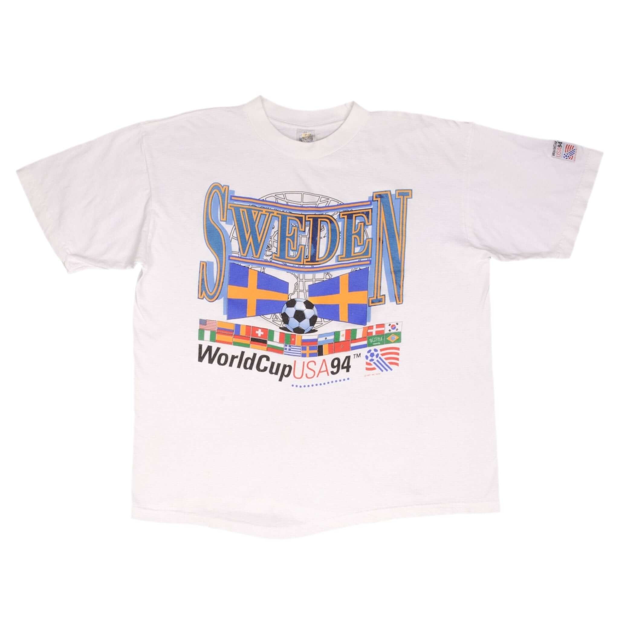 Vintage Soccer Team Sweden World Cup 1994 Usa Tee Shirt Size XL