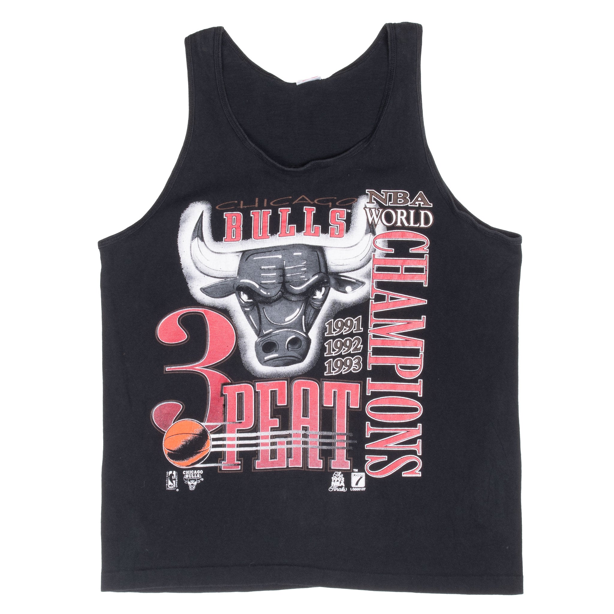 Vintage Nba Chicago Bulls World Champions 1993 Tank Top Tee Shirt Size Medium Made In Usa