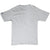 Back of plain gray Starter T-shirt with small logo detail on left sleeve