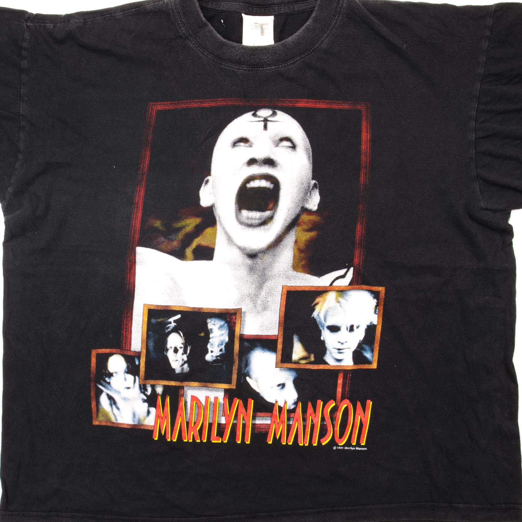 VINTAGE MARILYN MANSON TEE SHIRT 1991 SIZE LARGE