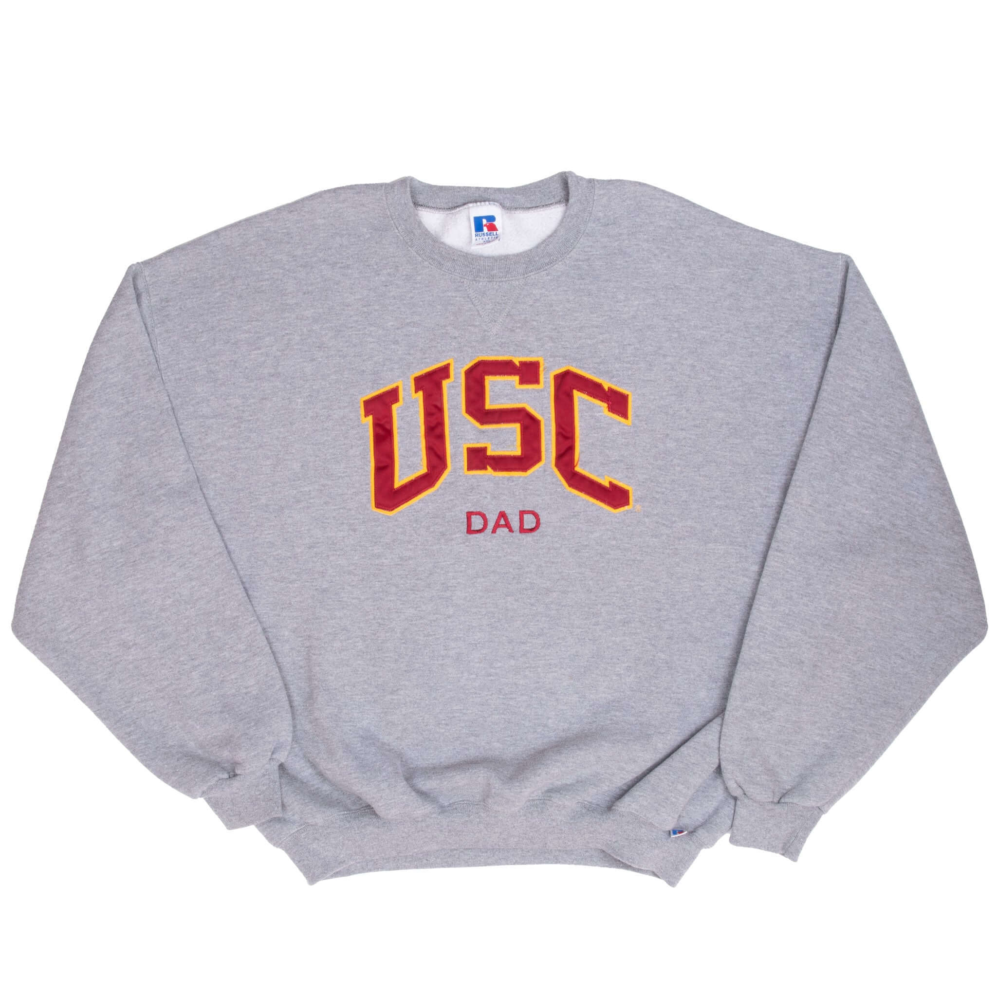 Vintage Usc Dad Russell Grey Crewneck Sweatshirt 1990S Size 2XL