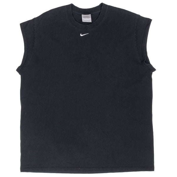 Vintage Nike Center Swoosh Black Tank Top Tee Shirt 2000S Size Large