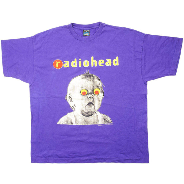 Vintage Radiohead Pablo Honey Tour Tee Shirt 1993 Size XL Single Stitch Sleeves. PURPLE