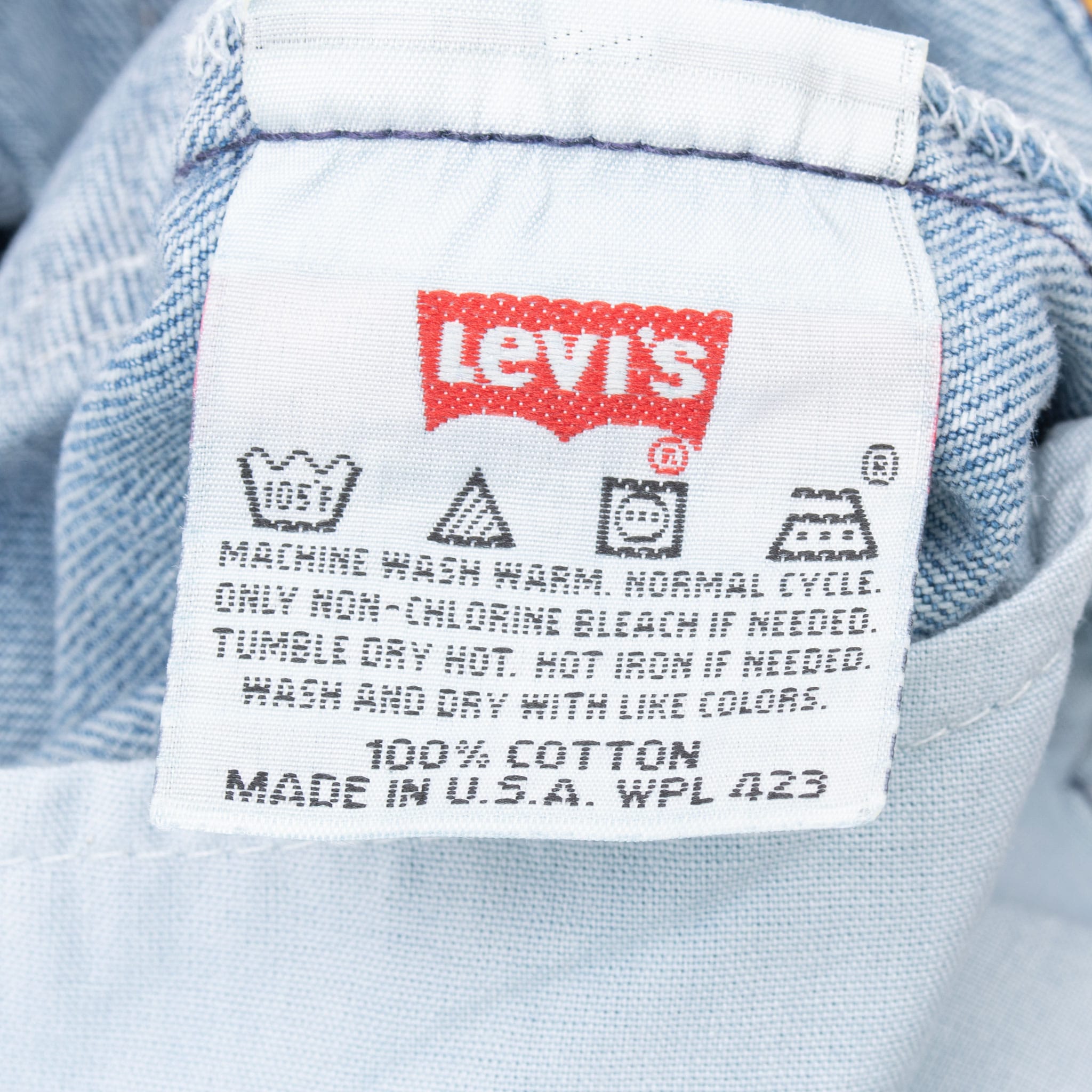 VINTAGE LEVIS 501 JEANS BLUE INDIGO 1990S SIZE 35X33 MADE IN USA
