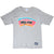 Full front of gray Starter T-shirt with colorful San Antonio Spurs chest graphic