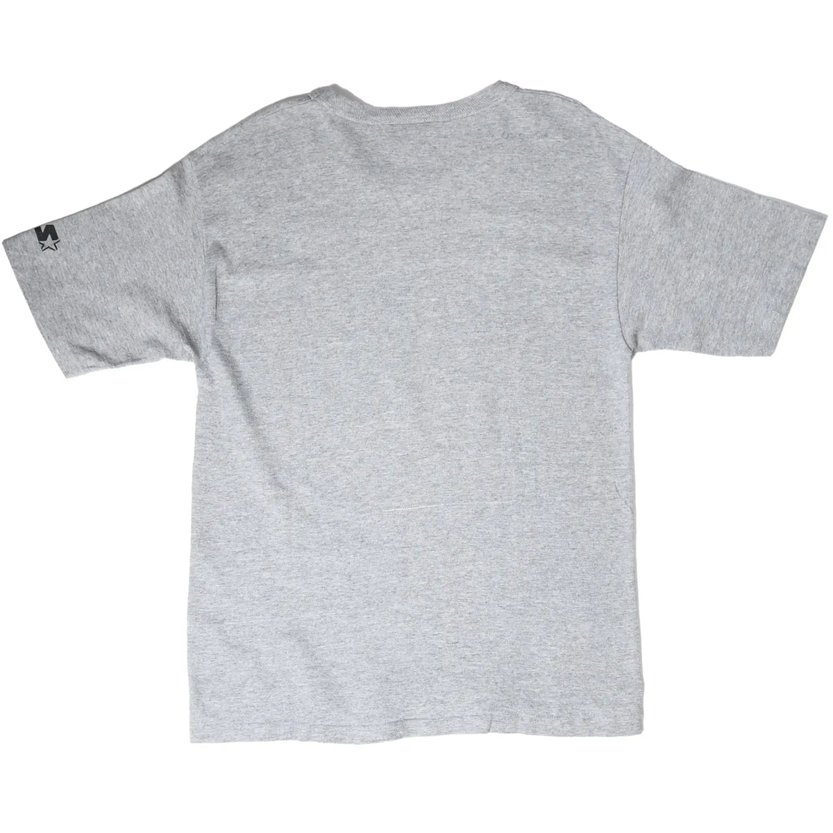 Plain back of gray San Antonio Spurs Starter T-shirt with small sleeve logo
