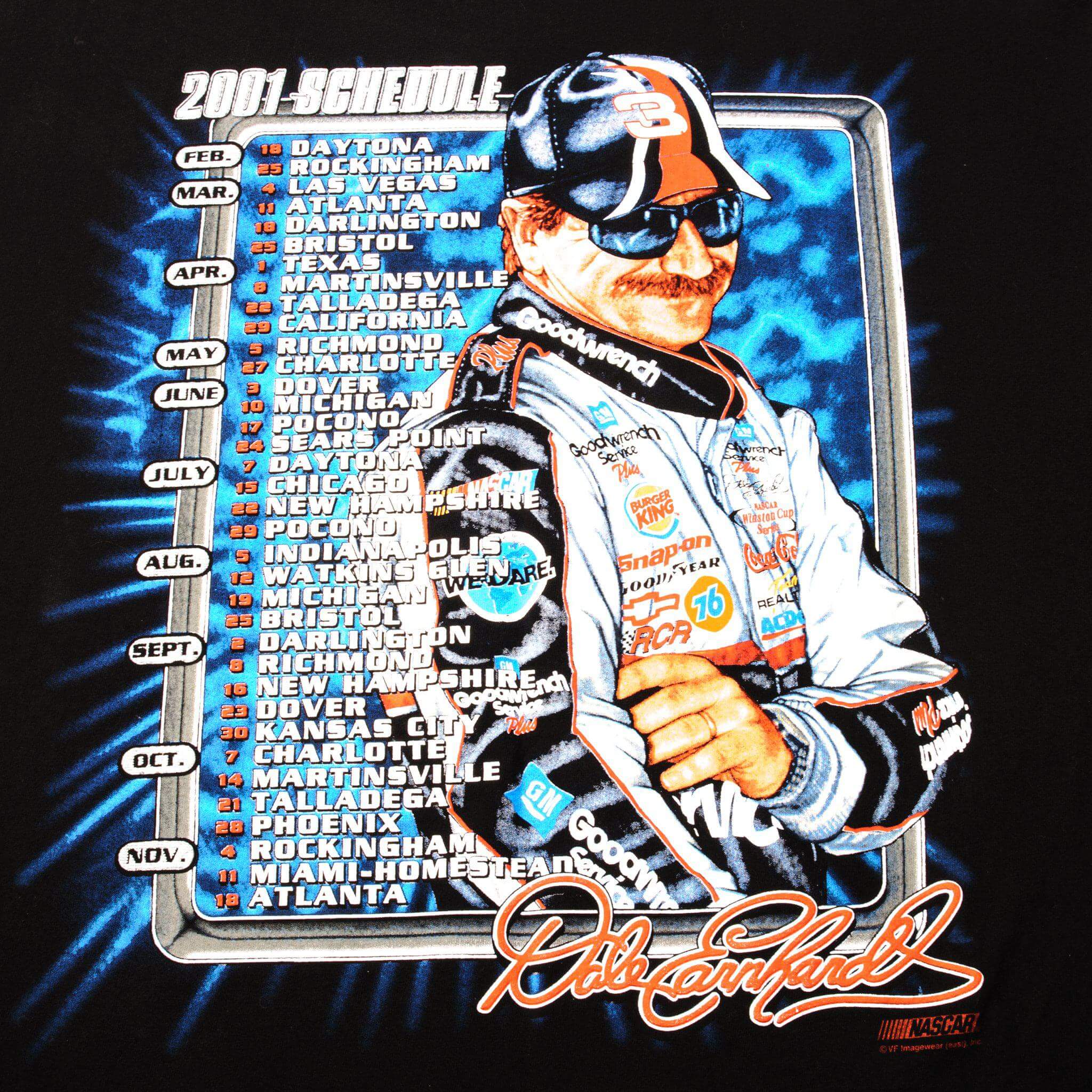 VINTAGE NASCAR DALE EARNHARDT TEE SHIRT 2000S SIZE XL