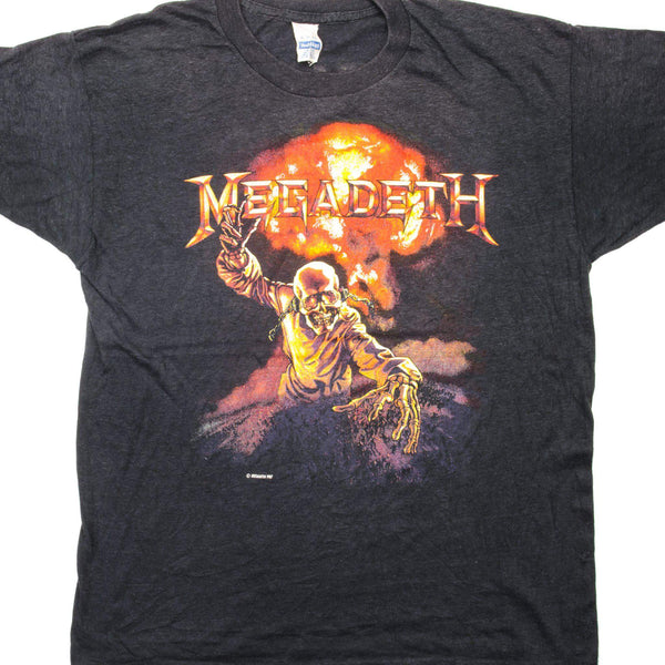 CAMISETA VINTAGE MEGADETH 1987 TALLA MEDIANA FABRICADA EN EE. UU.