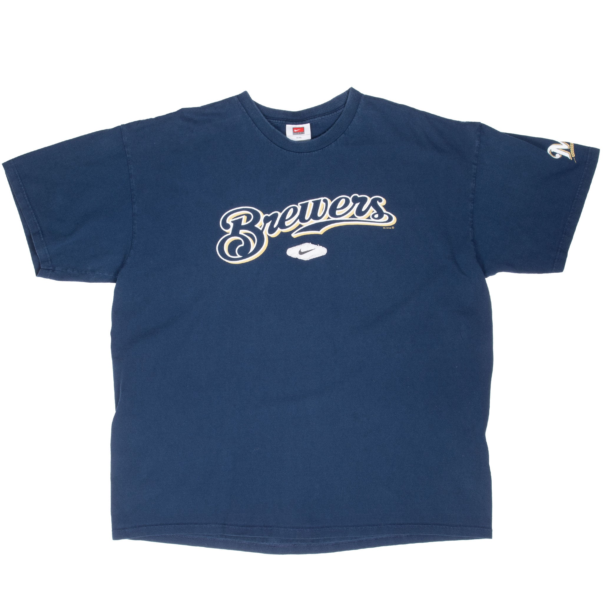 Vintage Mlb Milwaukee Brewers Blue Nike 2000S Tee Shirt Size 2XL