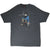 Full front of grey Bob Marley T-shirt featuring a seated portrait in a blue shirt