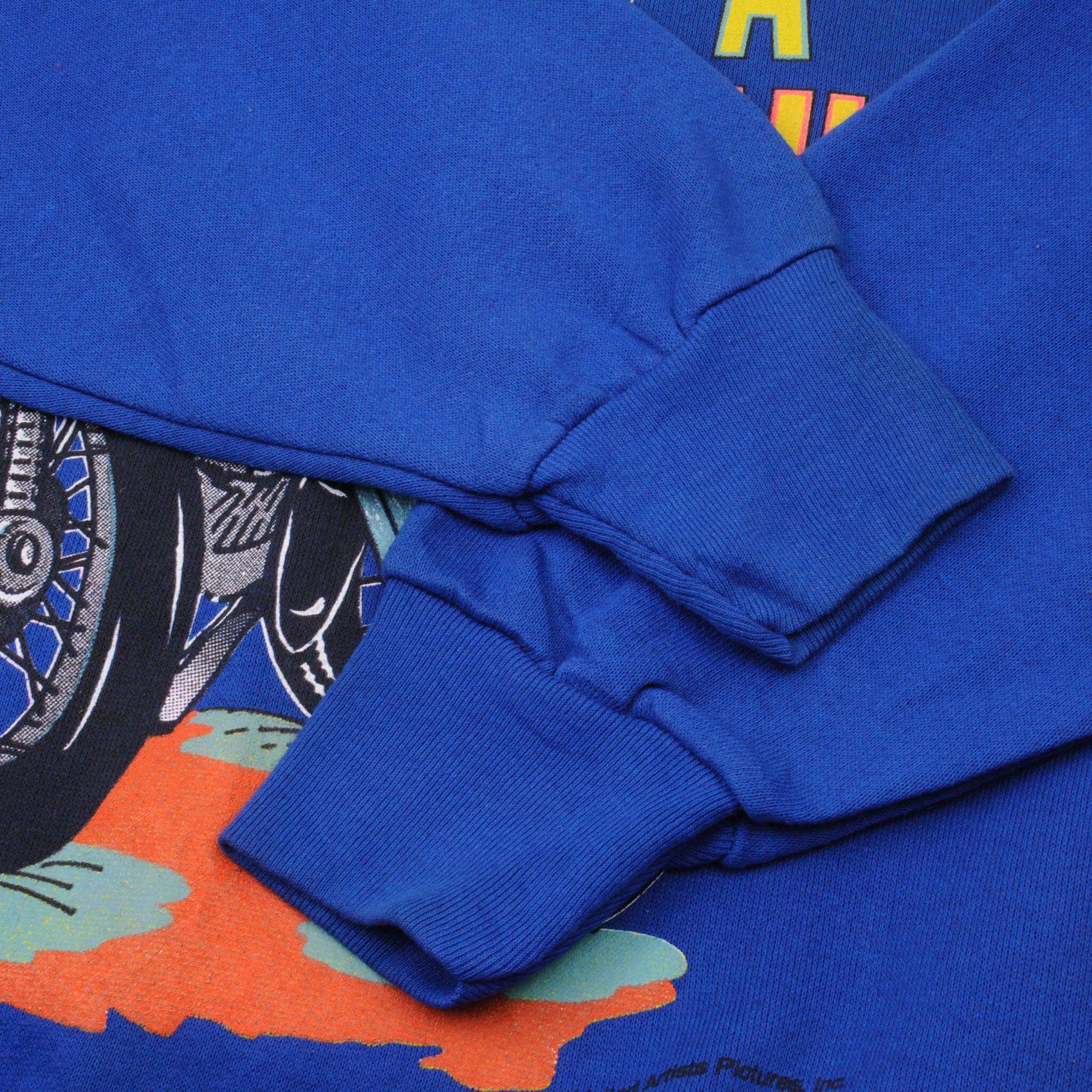 Vintage Blue Pink Pather Without A Cause Cartoon Sweatshirt 1980S Size Large Made In USA