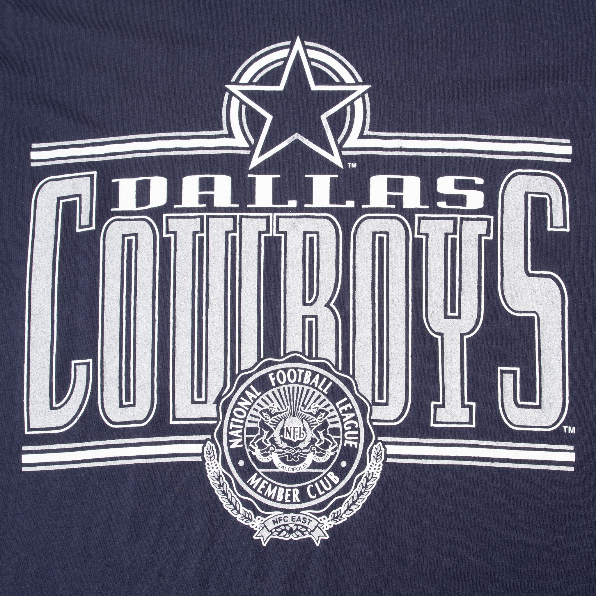 Vintage Nfl Dallas Cowboys 1990S Tee Shirt Size Large Made In Usa With Single Stitch Sleeves